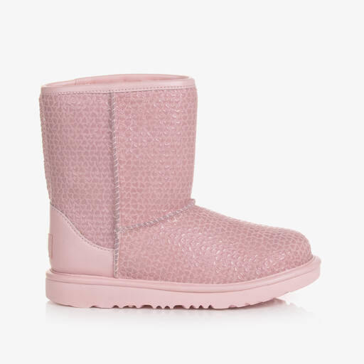 UGG-Teen Girls Pink Classic II Hearts Boots | Childrensalon