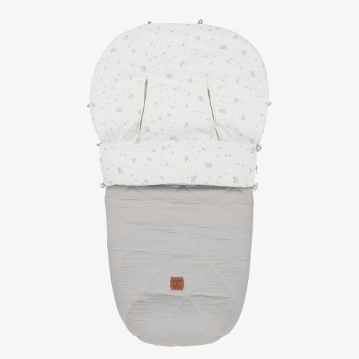 Uzturre-Grey Cotton Footmuff (93cm) | Childrensalon