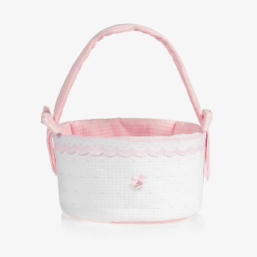 Uzturre-Pink & White Toiletry Basket | Childrensalon