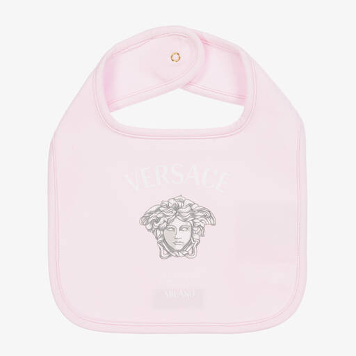 Versace-Baby Girls Pink Cotton Bib | Childrensalon