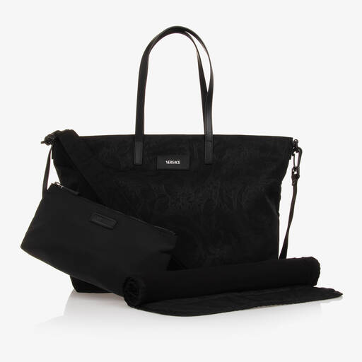 Versace-Black Barocco Changing Bag (49cm) | Childrensalon