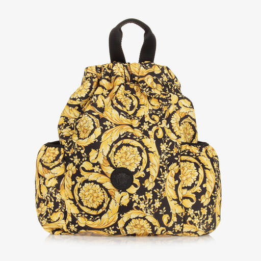 Versace-Black & Gold Barocco Backpack (38cm) | Childrensalon