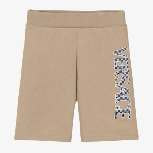 Versace-Boys Beige Cotton Shorts | Childrensalon