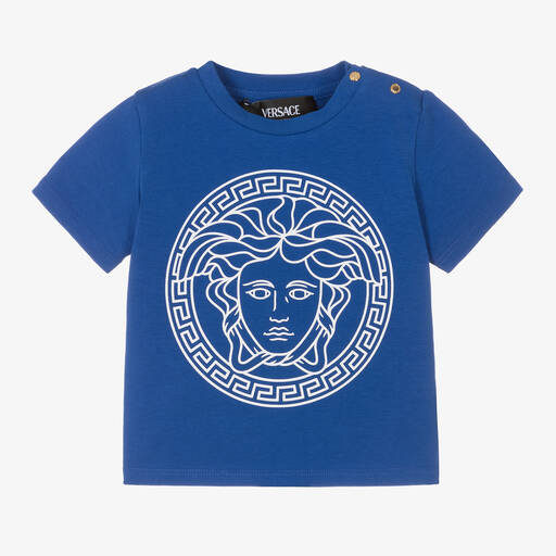 Versace-Синяя футболка Medusa для мальчиков | Childrensalon