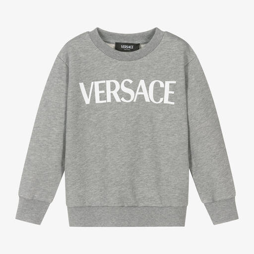 Versace-Серый свитшот из меланжевого хлопка для мальчиков | Childrensalon
