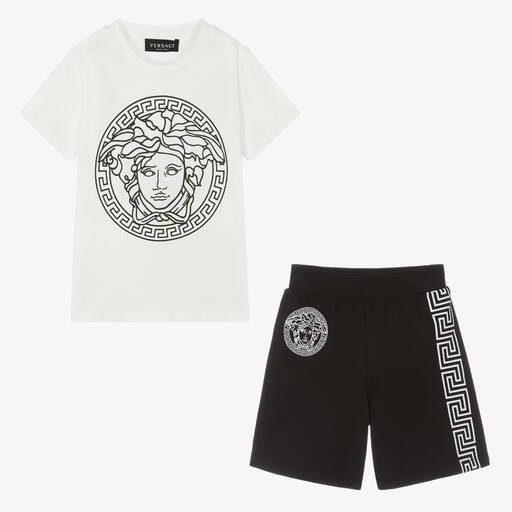 Versace-Set mit Medusa Shorts in Schwarz und Weiß für Jungen | Childrensalon