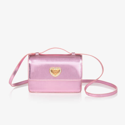 Versace-Girls Pink Leather Medusa Handbag (17cm) | Childrensalon