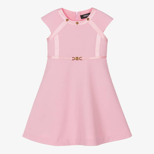 Versace-Girls Pink Wool Dress | Childrensalon