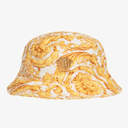 Versace-Gold Baroque Sun Hat | Childrensalon
