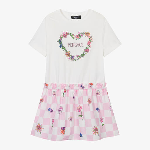 Versace-Teen Girls Pink Cotton Blossom Dress | Childrensalon