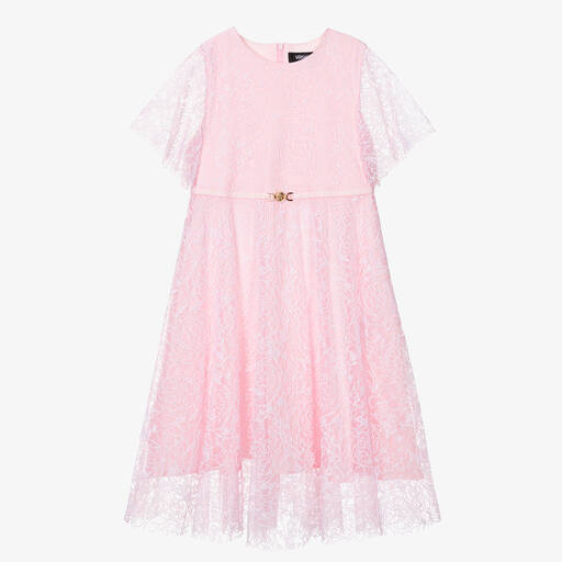 Versace-Teen Girls Pink Floral Tulle Dress | Childrensalon