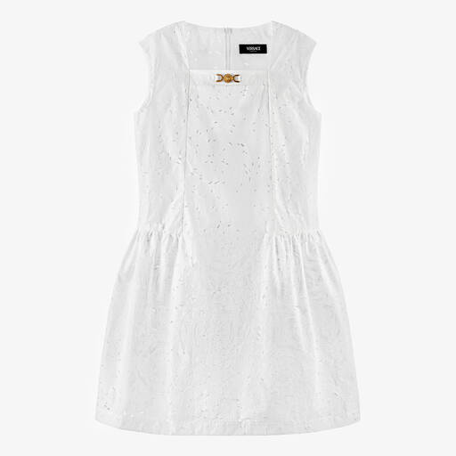 Versace-Teen Girls White Barocco Cotton Dress | Childrensalon