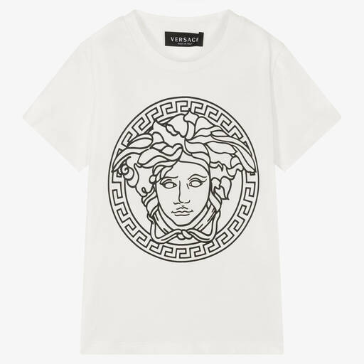 Versace-Белая хлопковая футболка Medusa | Childrensalon