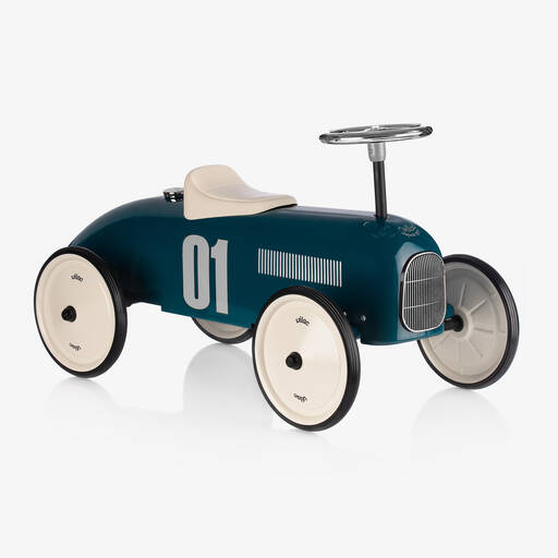 Vilac-Teal Blue Ride-On Vintage Car (76cm) | Childrensalon