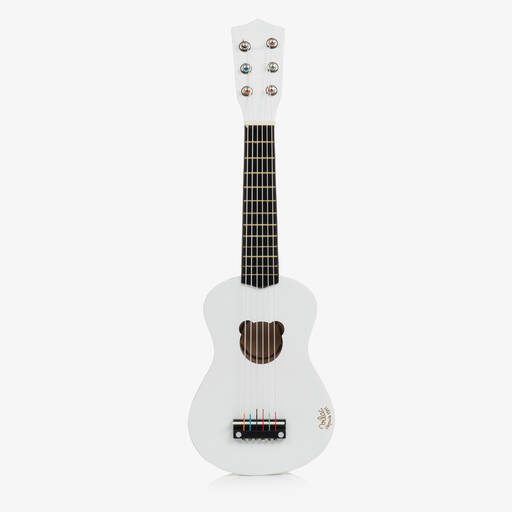 Vilac-White Wooden Mini Guitar (54cm) | Childrensalon
