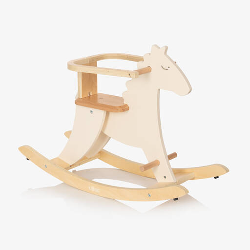 Vilac-حصان هزاز خشب لون أبيض للأطفال (77 سم) | Childrensalon