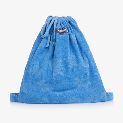 Vilebrequin-Blue Cotton Packable Beach Towel (145cm) | Childrensalon