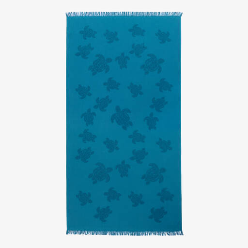 Vilebrequin-Голубое пляжное полотенце из органического хлопка с черепахами (186см) | Childrensalon