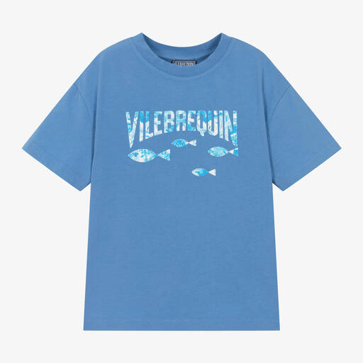 Vilebrequin-Boys Blue Cotton T-Shirt | Childrensalon