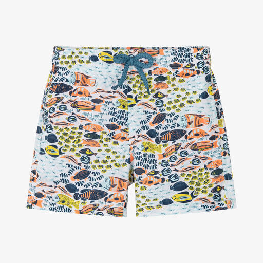 Vilebrequin-Boys Blue & Orange Fish Swim Shorts | Childrensalon