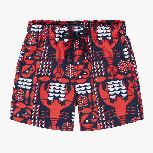 Vilebrequin-Boys Blue & Red Lobster Swim Shorts | Childrensalon