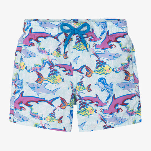 Vilebrequin-Boys Blue Sea Print Swim Shorts | Childrensalon