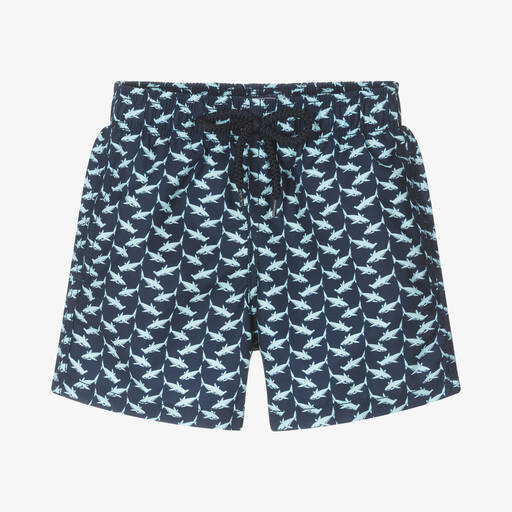Vilebrequin-Boys Blue Shark Print Swim Shorts | Childrensalon
