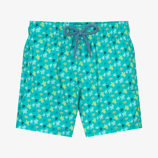 Vilebrequin-Boys Green Micro Turtle Print Swimsuit | Childrensalon