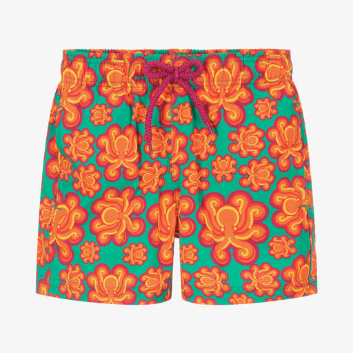Vilebrequin-Boys Green & Orange Swim Shorts | Childrensalon