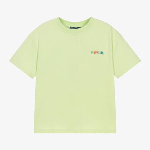 Vilebrequin-Boys Green Turtle Cotton T-Shirt | Childrensalon