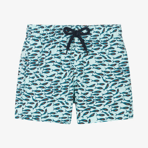 Vilebrequin-Boys Light Blue Fish Swim Shorts | Childrensalon
