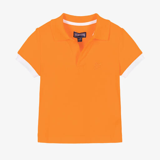 Vilebrequin-Boys Orange Cotton Polo Shirt | Childrensalon