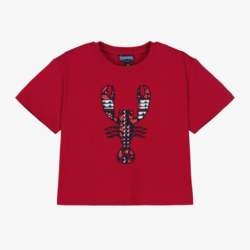 Vilebrequin-Boys Red Cotton Lobster T-Shirt | Childrensalon