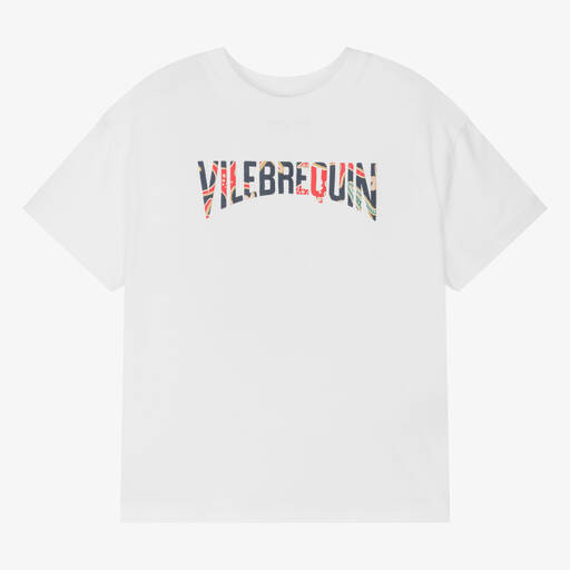 Vilebrequin-T-shirt blanc en coton bio garçon | Childrensalon