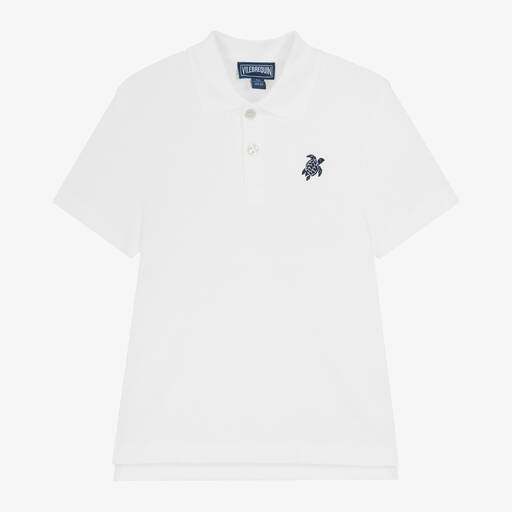 Vilebrequin-Boys White Polo Shirt | Childrensalon