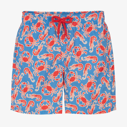 Vilebrequin-Teen Blue & Red Crab Swim Shorts | Childrensalon