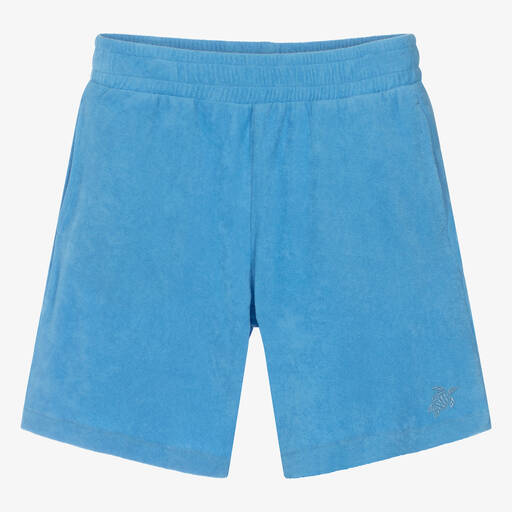 Vilebrequin-Teen Boys Blue Cotton Towelling Shorts | Childrensalon