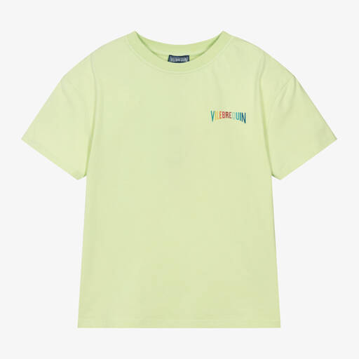 Vilebrequin-Teen Boys Green Turtle Cotton T-Shirt | Childrensalon