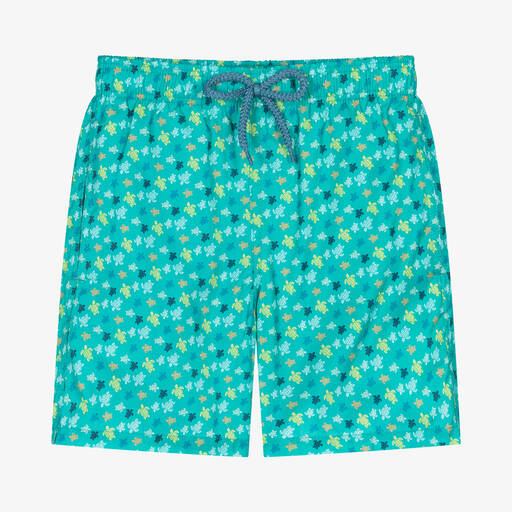 Vilebrequin-Teen Boys Green Turtle Swim Shorts | Childrensalon