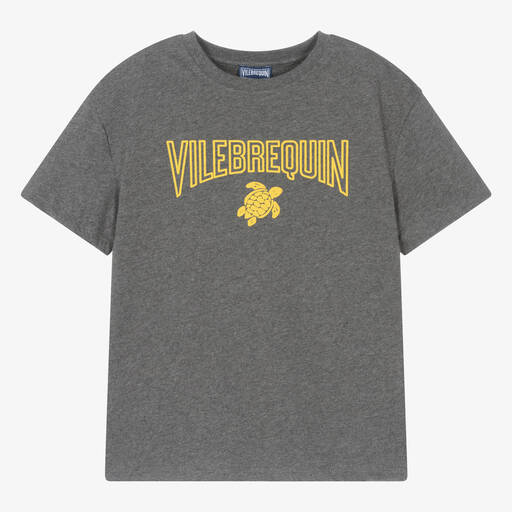 Vilebrequin-T-shirt gris en coton bio garçon | Childrensalon