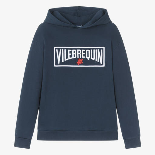 Vilebrequin-Teen Boys Navy Blue Organic Cotton Hoodie | Childrensalon
