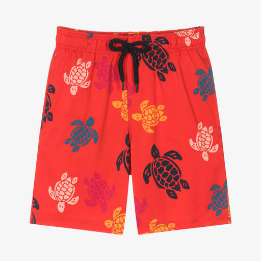 Vilebrequin-Teen Boys Red Turtle Swim Shorts | Childrensalon