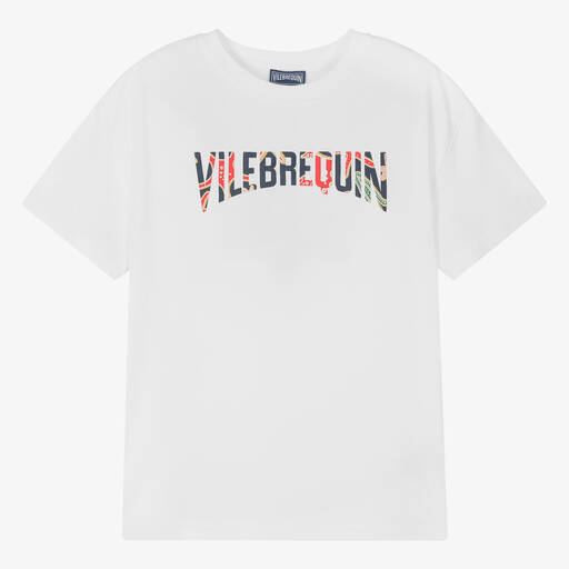 Vilebrequin-Teen Boys White Organic Cotton T-Shirt | Childrensalon