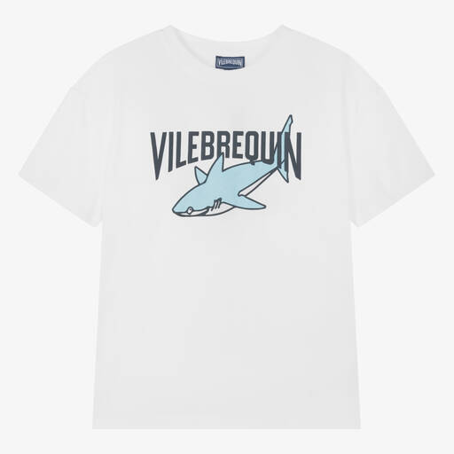 Vilebrequin-Teen Boys White Organic Cotton T-Shirt | Childrensalon