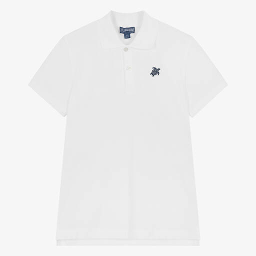 Vilebrequin-Teen Boys White Polo Shirt | Childrensalon