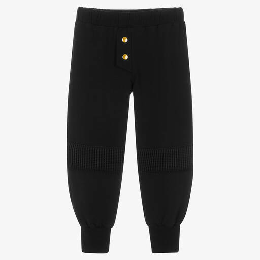 Wauw Capow-Black Organic Cotton Joggers | Childrensalon