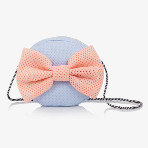 Wauw Capow-Sac bleu et rose à nœud (25 cm) | Childrensalon