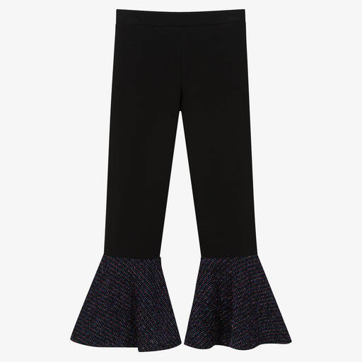 Wauw Capow-Черные блестящие брюки с оборками | Childrensalon