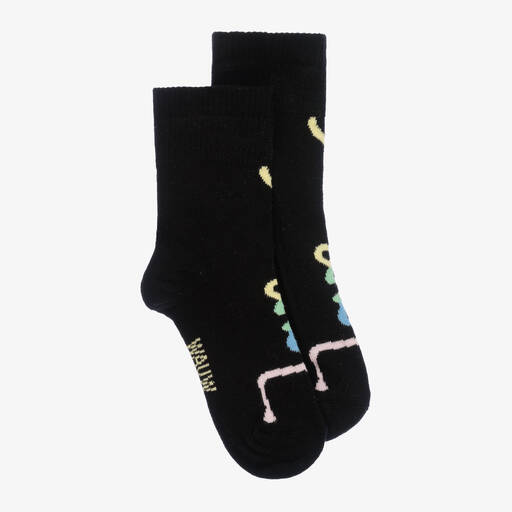Wauw Capow-Girls Black Organic Cotton Ankle Socks | Childrensalon