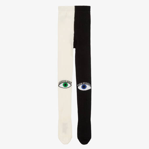 Wauw Capow-Collants coton bio noir et blanc | Childrensalon